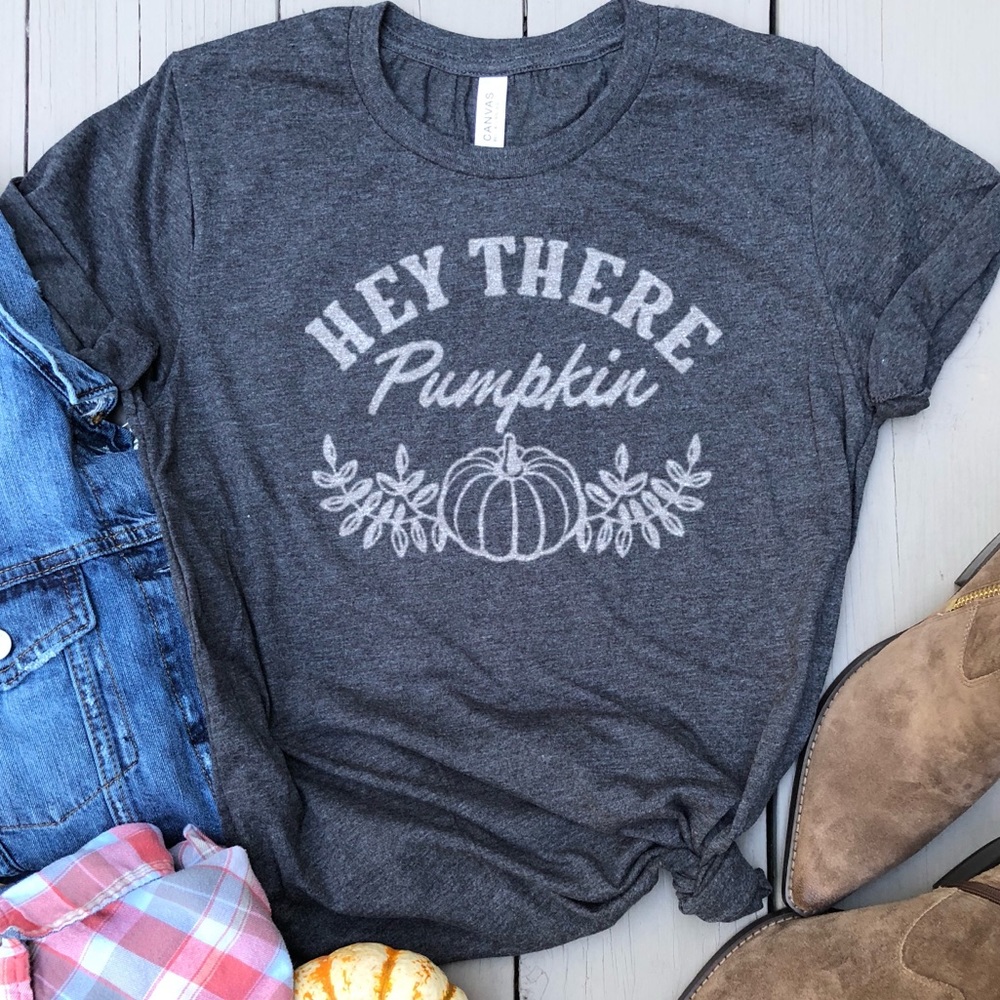 Hey There Pumpkin tee graphic t-shirt top - Picture 1 of 3